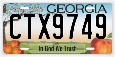 GA license plate CTX9749