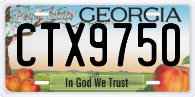 GA license plate CTX9750