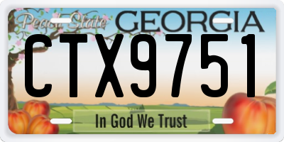 GA license plate CTX9751