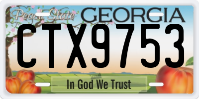 GA license plate CTX9753