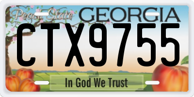 GA license plate CTX9755