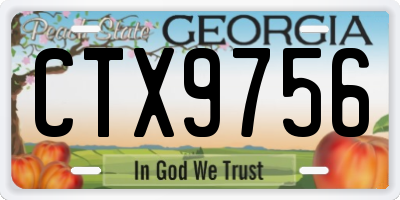 GA license plate CTX9756