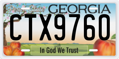 GA license plate CTX9760