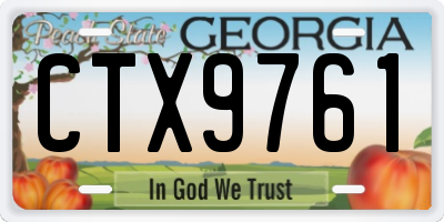 GA license plate CTX9761