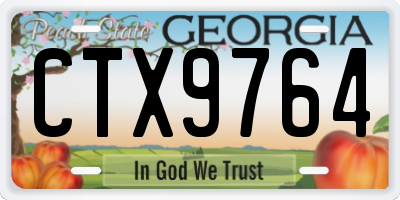 GA license plate CTX9764