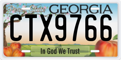 GA license plate CTX9766