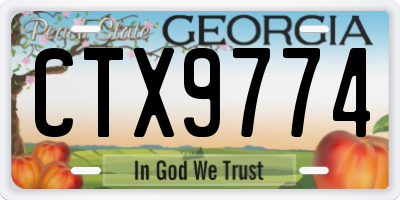 GA license plate CTX9774