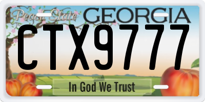 GA license plate CTX9777