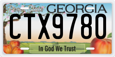 GA license plate CTX9780