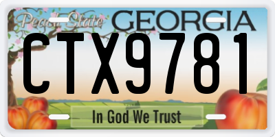 GA license plate CTX9781