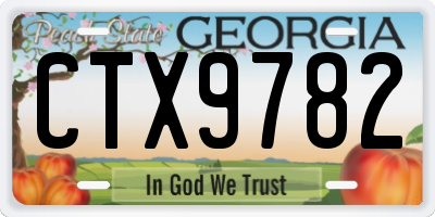 GA license plate CTX9782