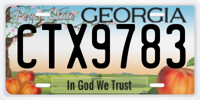 GA license plate CTX9783