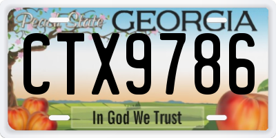 GA license plate CTX9786
