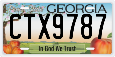GA license plate CTX9787