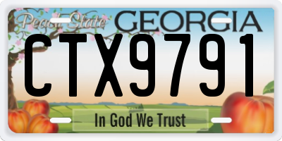 GA license plate CTX9791