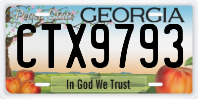 GA license plate CTX9793