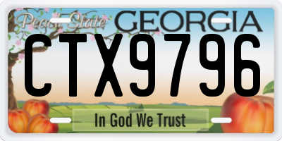 GA license plate CTX9796