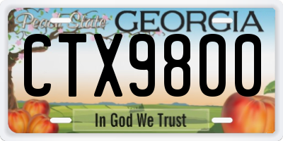 GA license plate CTX9800