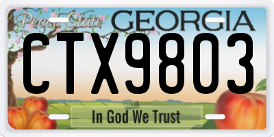GA license plate CTX9803