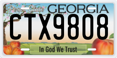 GA license plate CTX9808