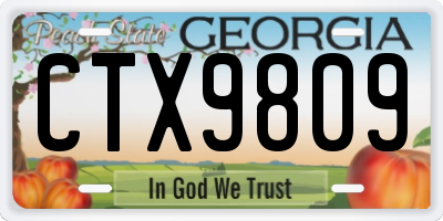 GA license plate CTX9809