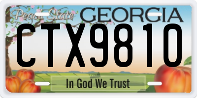 GA license plate CTX9810