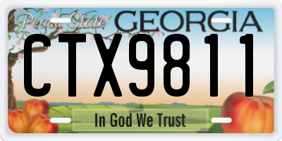 GA license plate CTX9811