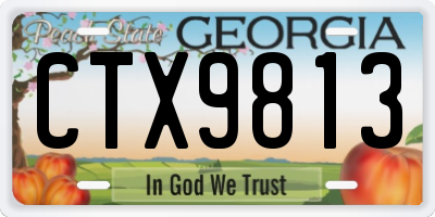 GA license plate CTX9813