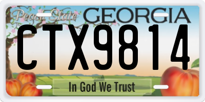 GA license plate CTX9814
