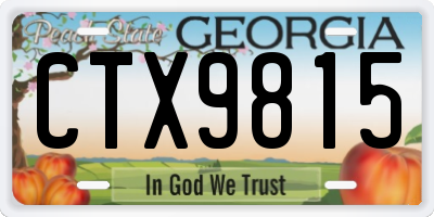 GA license plate CTX9815