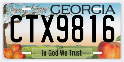 GA license plate CTX9816