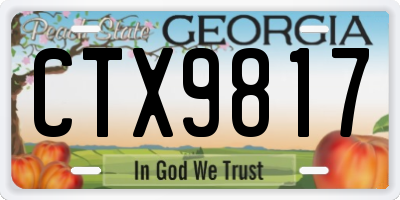 GA license plate CTX9817