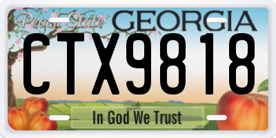 GA license plate CTX9818