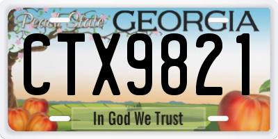 GA license plate CTX9821