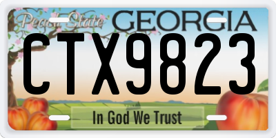 GA license plate CTX9823