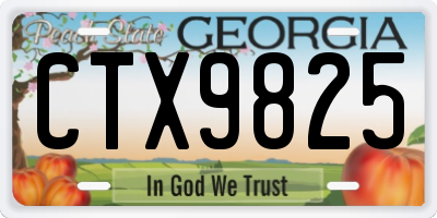 GA license plate CTX9825