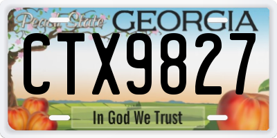 GA license plate CTX9827