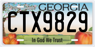 GA license plate CTX9829