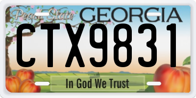 GA license plate CTX9831