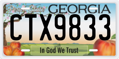 GA license plate CTX9833
