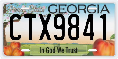 GA license plate CTX9841