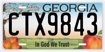 GA license plate CTX9843