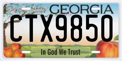 GA license plate CTX9850