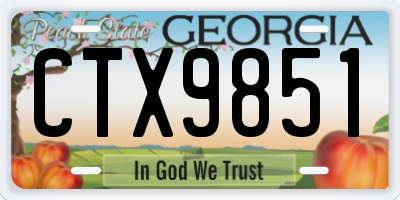 GA license plate CTX9851