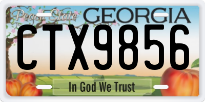 GA license plate CTX9856