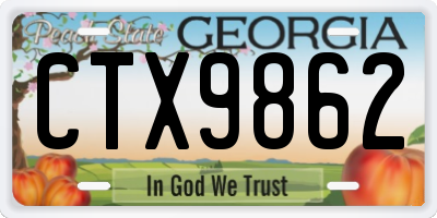 GA license plate CTX9862