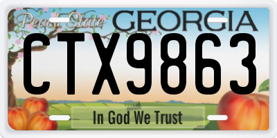 GA license plate CTX9863