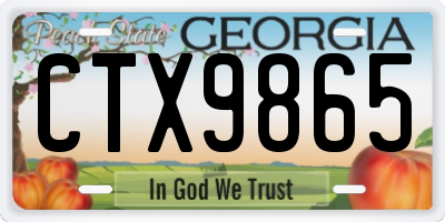 GA license plate CTX9865