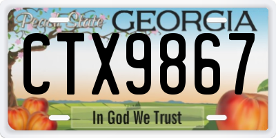 GA license plate CTX9867