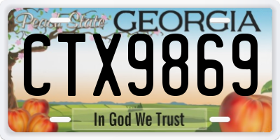 GA license plate CTX9869